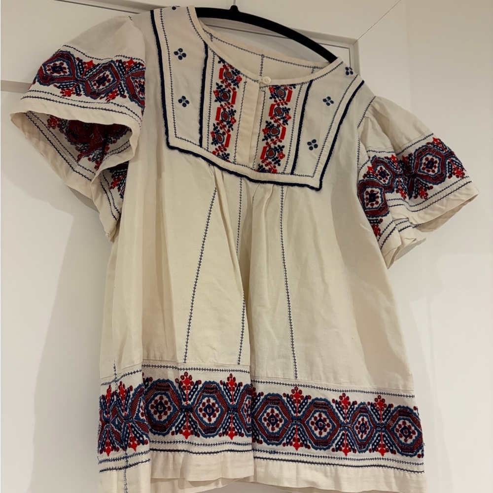 Embroidered Cream Blouse